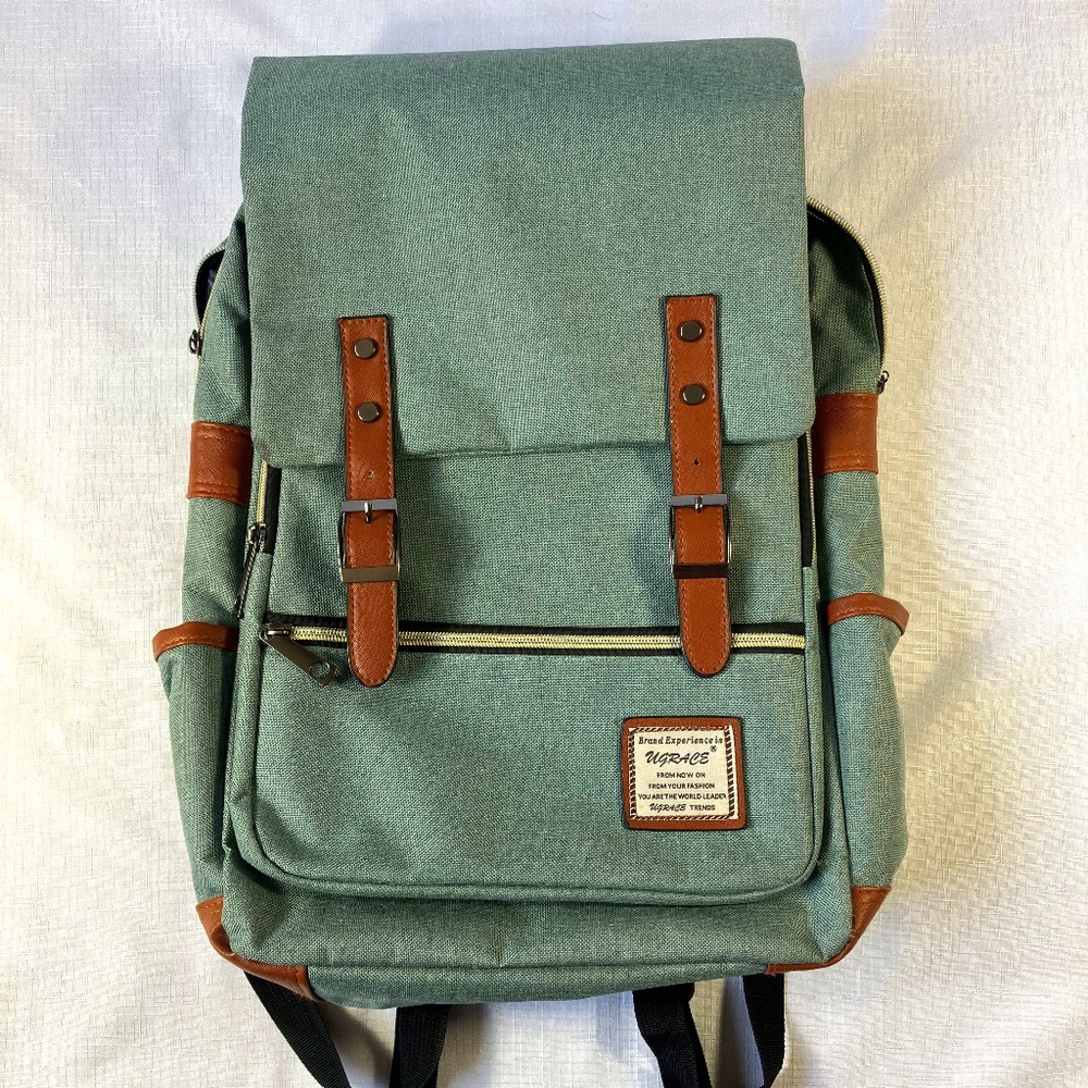 LIKE NEW! Ugrace Canvas Backpack, Seafoam Green